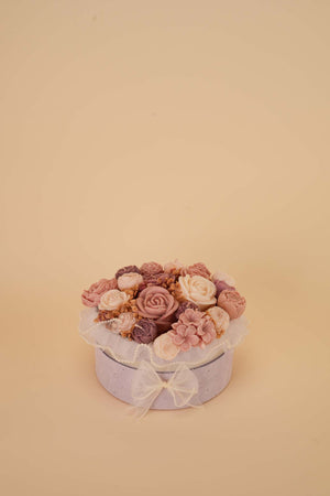 Mocha Rose Candle Flower Box