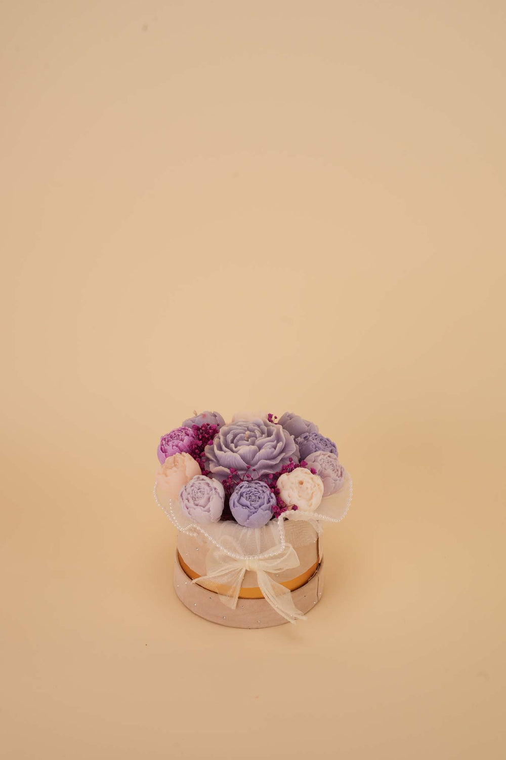 Lilac Elegance Candle Flower Box