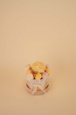 Golden Rose Candle Flower Box