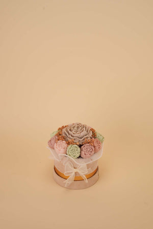 Mocha Bloom Candle Flower Box
