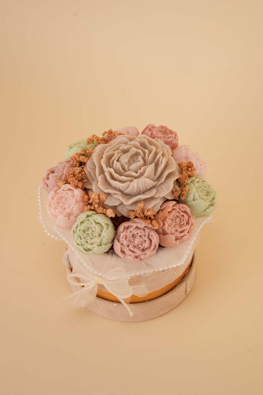 Mocha Bloom Candle Flower Box