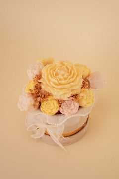 Golden Rose Candle Flower Box