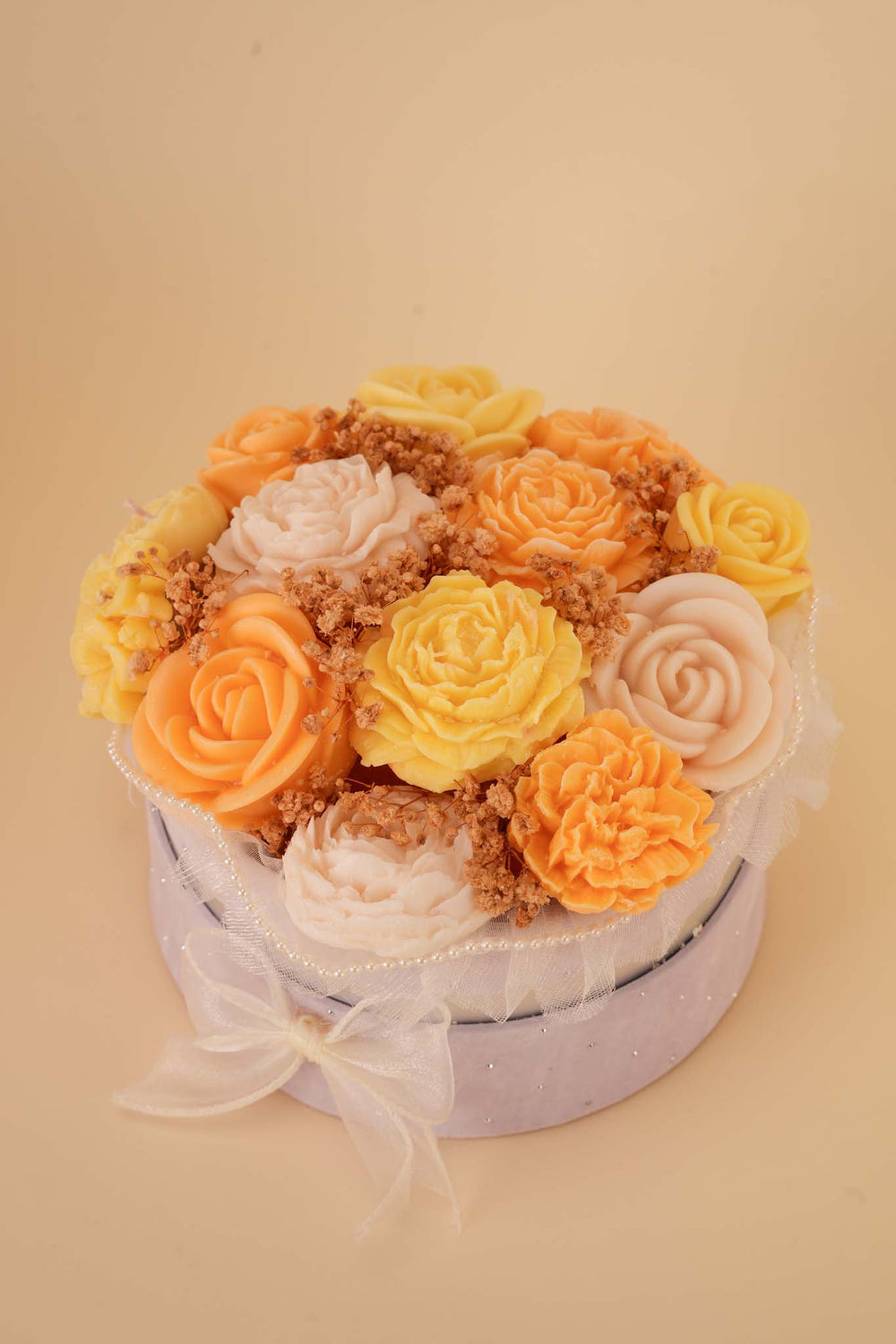 Golden Sunshine Candle Flower Box