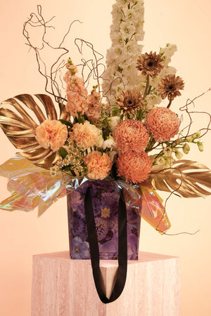 Opulent Peach Bag Arrangement