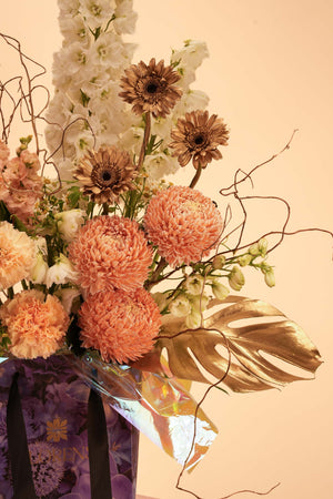 Opulent Peach Bag Arrangement