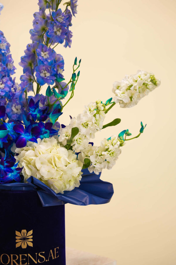 Blue Orchid Flower Basket
