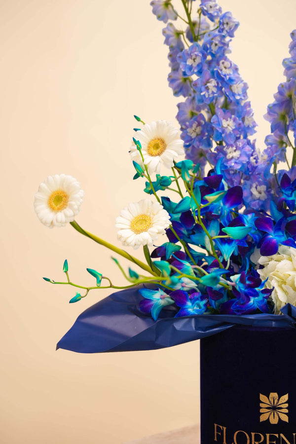Blue Orchid Flower Basket
