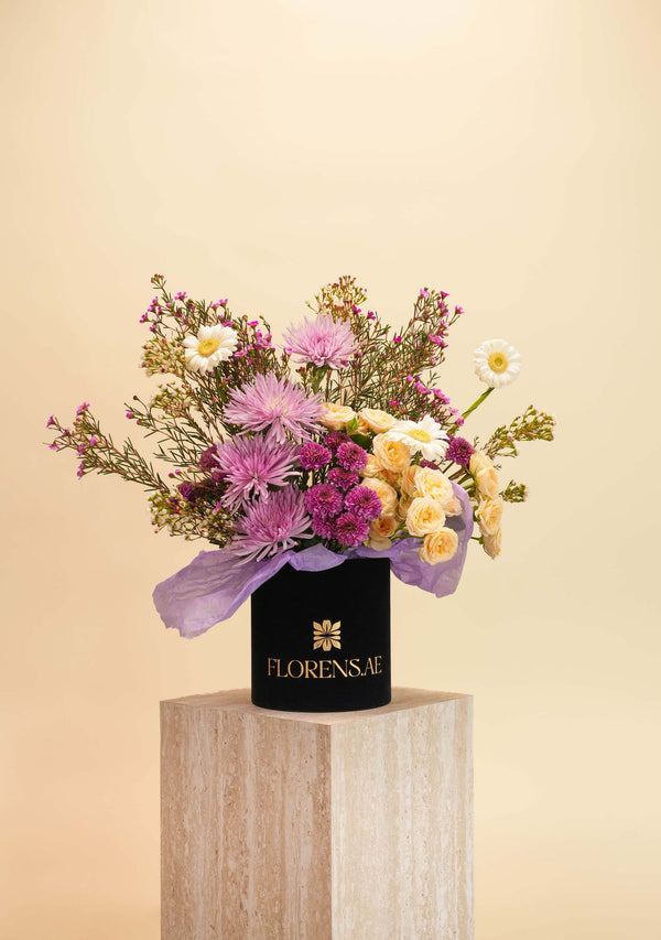Elegant Purple Flower Basket