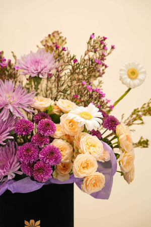 Elegant Purple Flower Basket