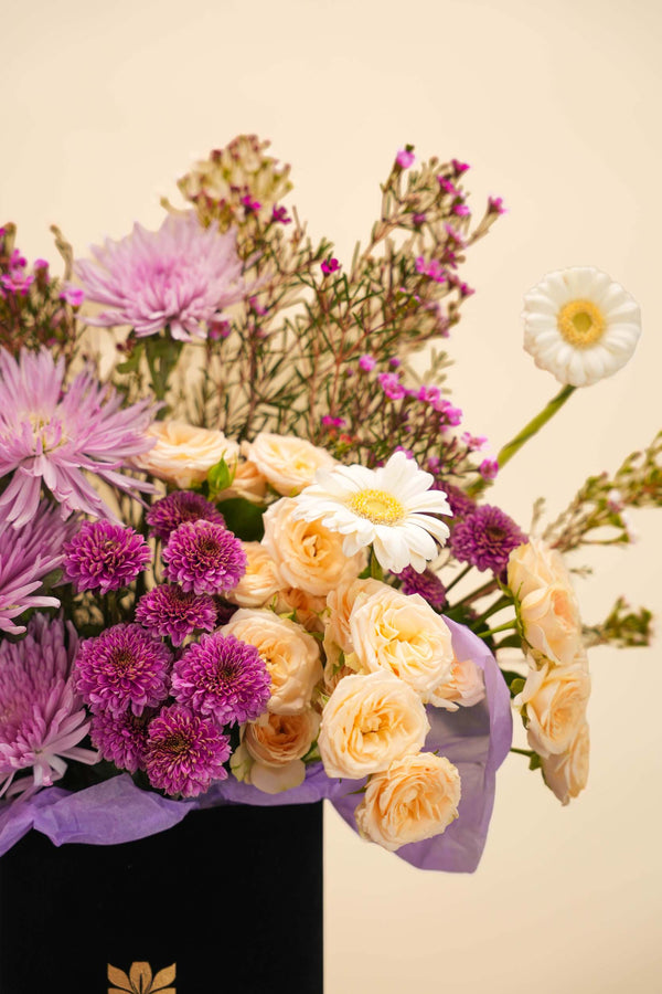 Elegant Purple Flower Basket