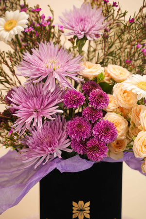 Elegant Purple Flower Basket