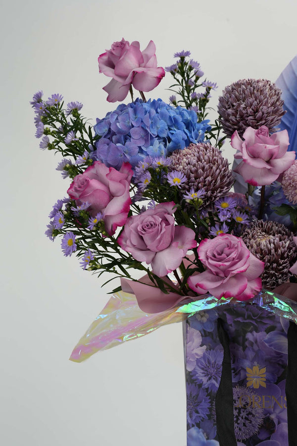 Aura Violet Flower Bag Arrangement