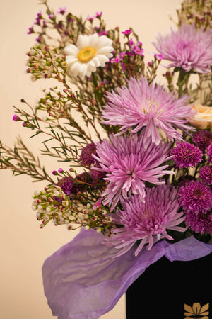 Elegant Purple Flower Basket
