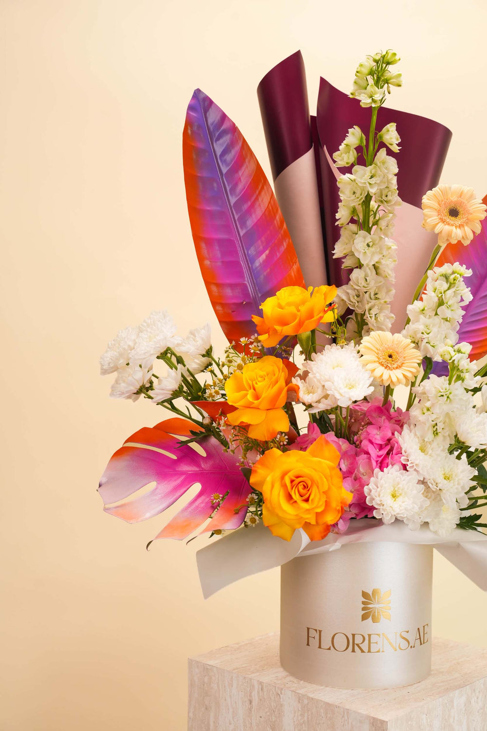 Sunset Elegance Flower Basket