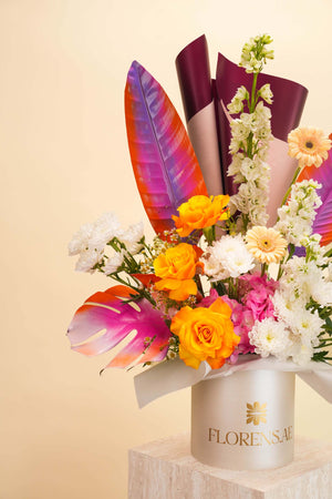 Sunset Elegance Flower Basket