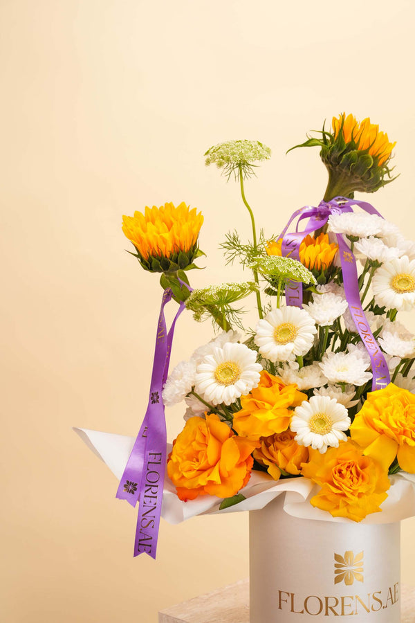 Golden Glow Flower Basket