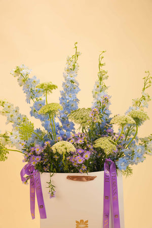 Blue Serenity Luxury Flower Bag