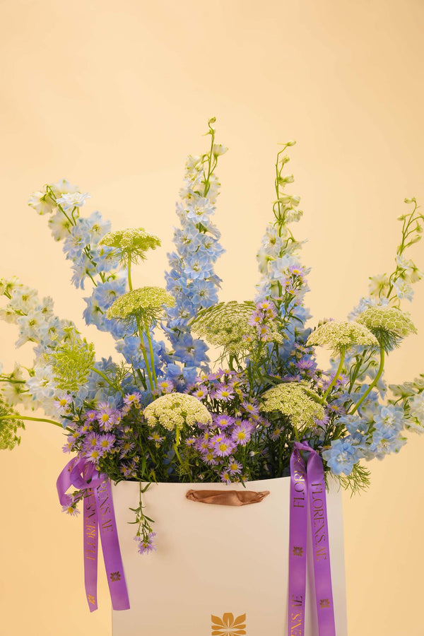 Blue Serenity Luxury Flower Bag