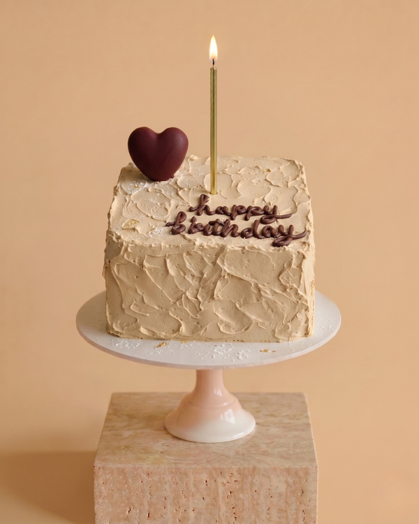 Rustic Heart Birthday Cake